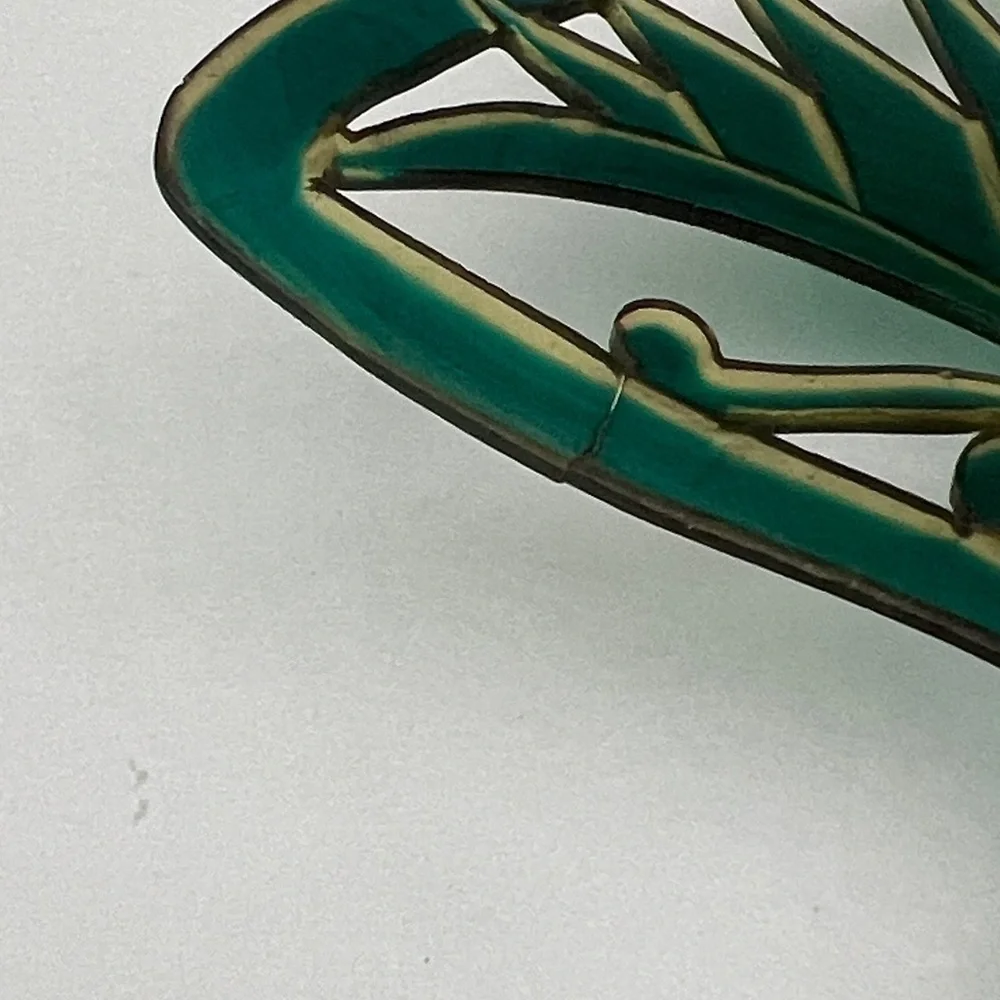 Art Deco Jade Green Color Celluloid High Tall Hair Comb